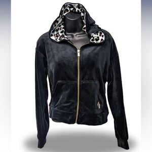 Buc-ee’s Zip Up Hoodie Jacket - Black & Leopard - Size Small Bucee